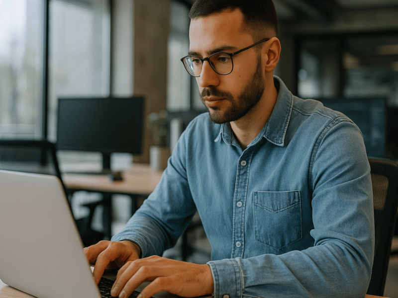 A skilled IT professional working remotely for a Canadian company under an LMIA-exempt work permit.